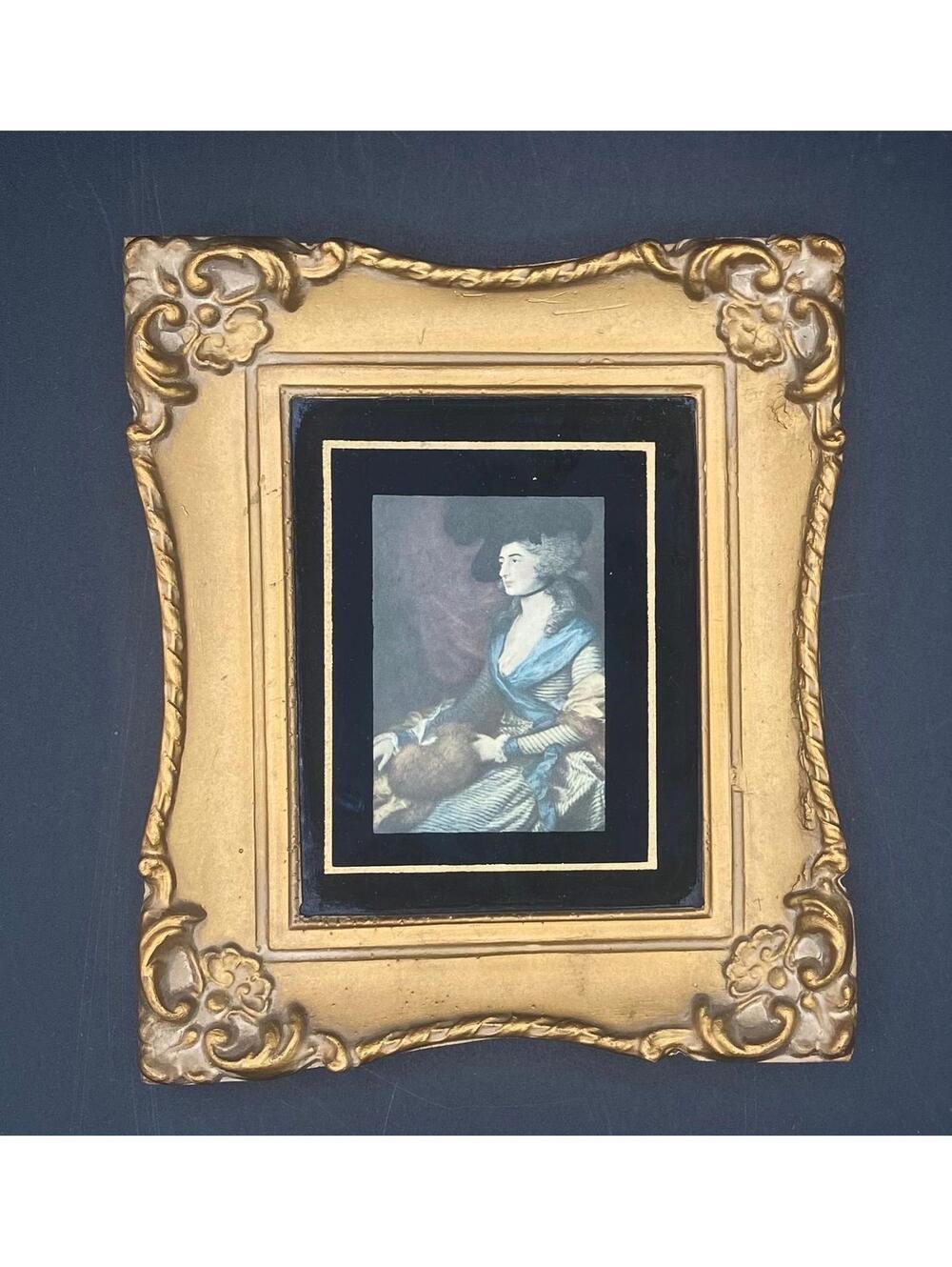 Vintage Gilded Frame Gainsborough Portrait – Mrs. Siddons Classical Wall Art